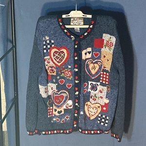Heirloom Collectables Patchwork Heart Themed Cardigan